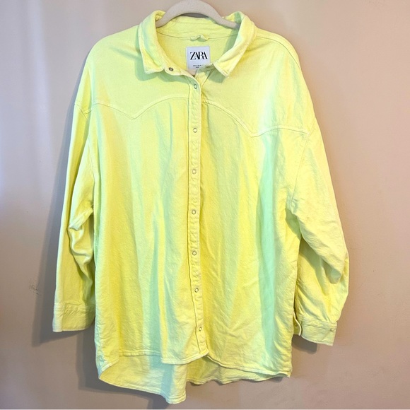 Zara Shirts Zara Neon Oversized Shirt Poshmark